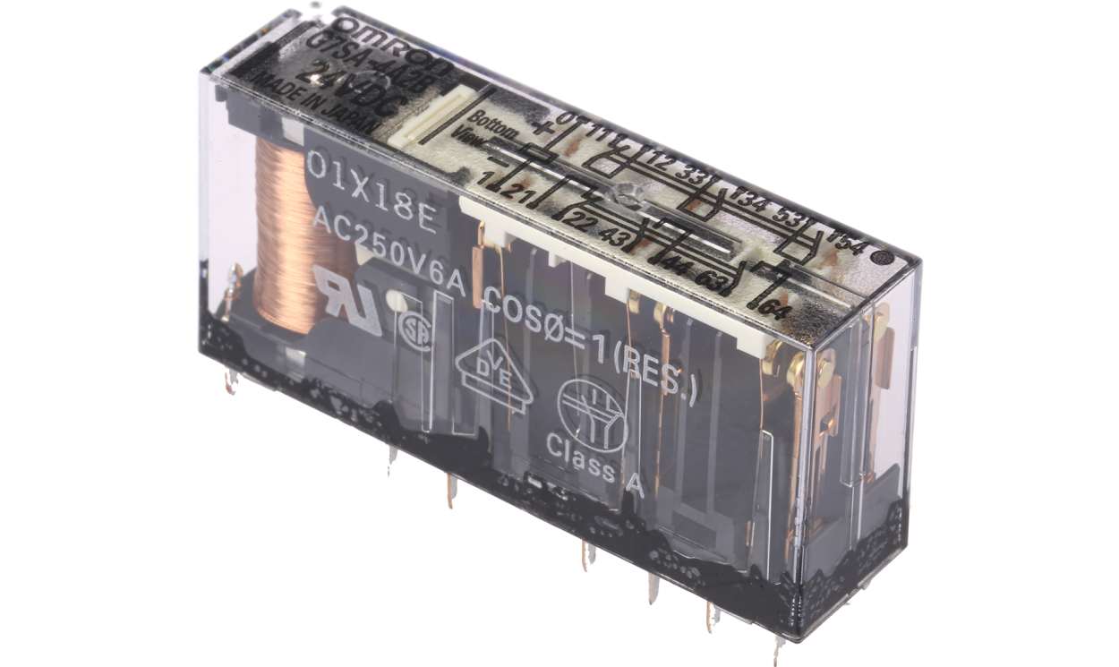 Omron G7SA-4A2B 24VDC, PCB Mount Force Guided Relay, 24V dc Coil Voltage, 6 Pole, 4PST, DPST - generaltechuae
