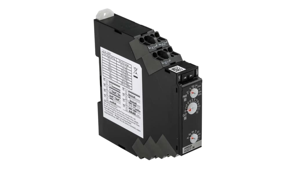 Omron H3DT-N2 24-240VAC/DC, H3DT Series DIN Rail Mount Timer Relay, 24 → 240V ac/dc, 4-Contact, 0.1 s → 100h, DPDT