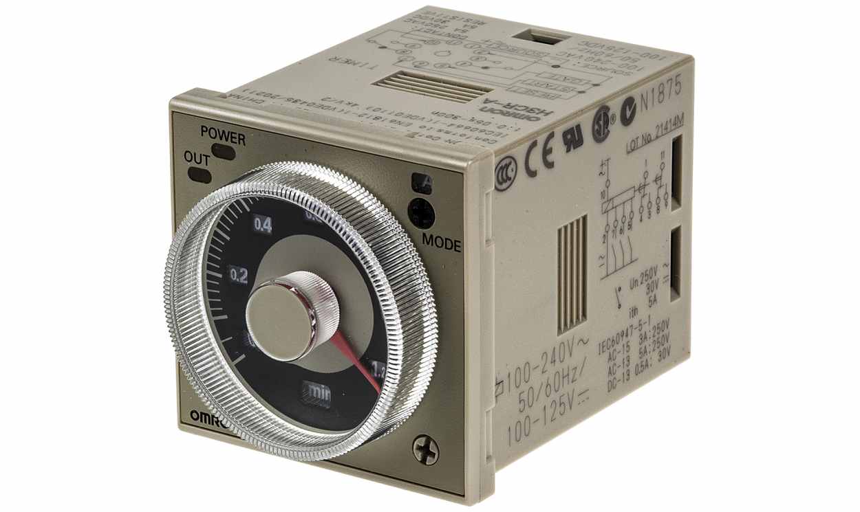 Omron H3CR-A 100-240VAC/100-125VDC, H3CR Series DIN Rail, Panel Mount Timer Relay, 100 → 125 V dc, 100 → 240V ac, 2-Contact, 0.05 s - generaltechuae