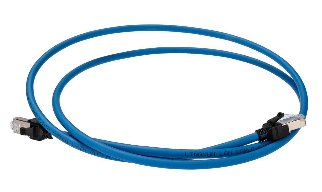 Omron XS6W-6LSZH8SS150CM-B, XS6W, 1.5m Cat6a, Blue RJ45 to Male RJ45 Male, S/FTP Shielded, Terminated LSZH Sheath