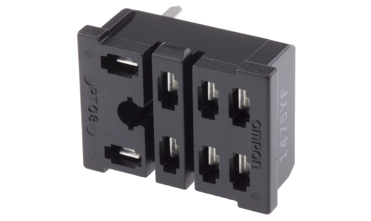 Omron PT08-0, LY 8 Pin 110V ac DIN Rail Relay Socket, for use with LY1-0, LY2-0, LY2Z-0 - generaltechuae