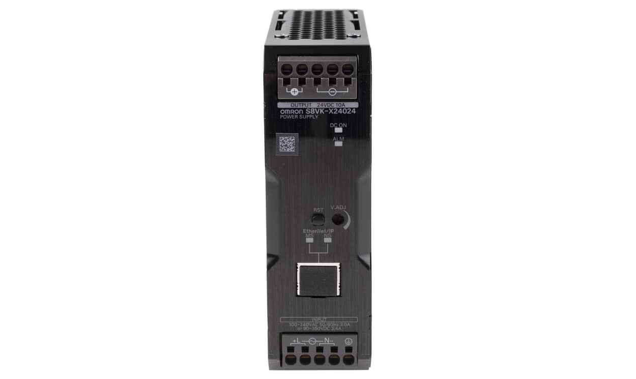 Omron S8VK-X24024-EIP, S8VK Switched Mode DIN Rail Power Supply, 100 → 240V ac ac Input, 24V dc dc Output, 10A Output, 240W