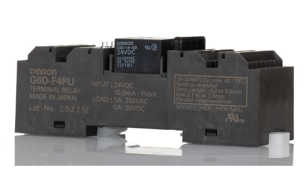 Omron G6D-F4PU DC24, G6D-F4PU Series Solid State Relay, DIN Rail Mount, 24V dc Coil, SPST, 4-Pole, 5A Load