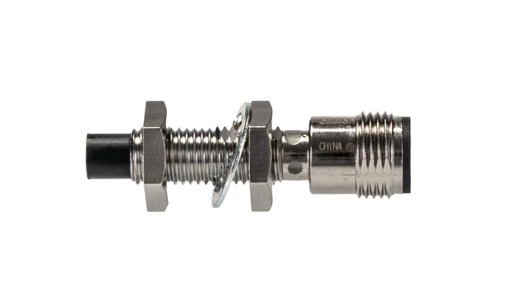 Omron E2E-X8MB1T8-M1, Inductive Threaded Barrel Proximity Sensor, M8, 8 mm Detection, PNP NO, 10 → 30 V dc