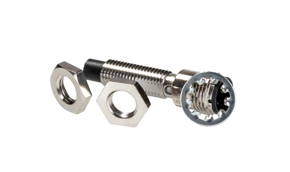 Omron E2E-X8MB1T8-M1, Inductive Threaded Barrel Proximity Sensor, M8, 8 mm Detection, PNP NO, 10 → 30 V dc