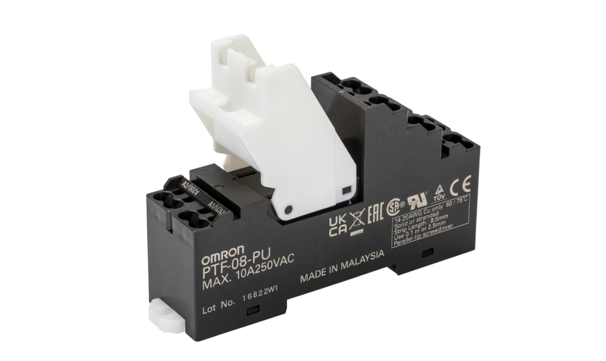 Omron PTF-08-PU, LY 250V Chassis Mount Relay Socket, for use with 2 Pole PTF Series