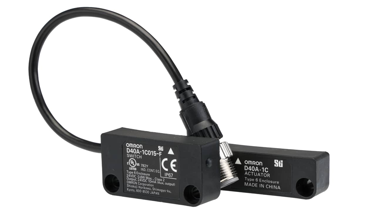 Omron D40A-1C015-F, D40A Series Electronic Detection Non-Contact Safety Switch, 24V dc, Polybutylene Terephthalate Housing, 1NO, M12