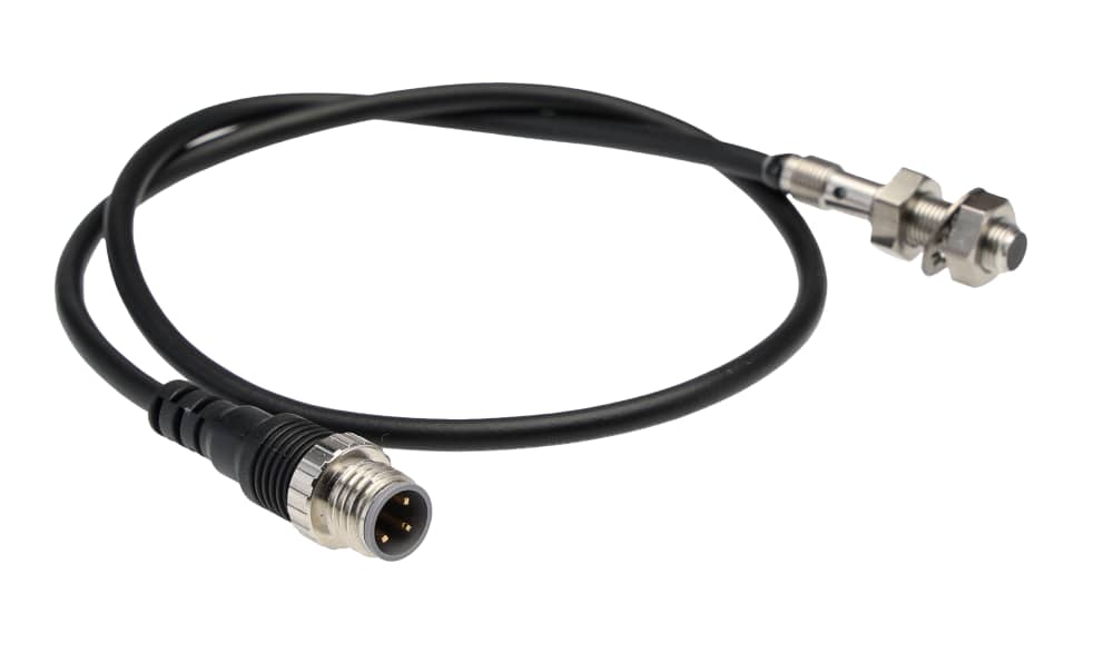 Omron E2E-S05S12-CJ-B1 0.3M, Inductive Threaded Barrel Proximity Sensor, M5, 1.2 mm Detection, PNP NO, 10 → 30 V dc