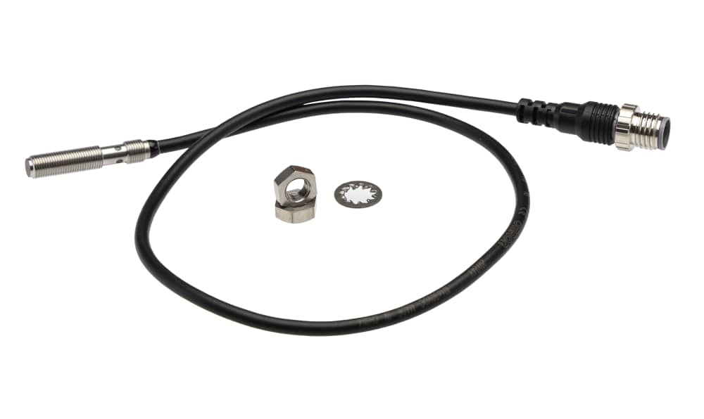 Omron E2E-S05S12-CJ-B1 0.3M, Inductive Threaded Barrel Proximity Sensor, M5, 1.2 mm Detection, PNP NO, 10 → 30 V dc