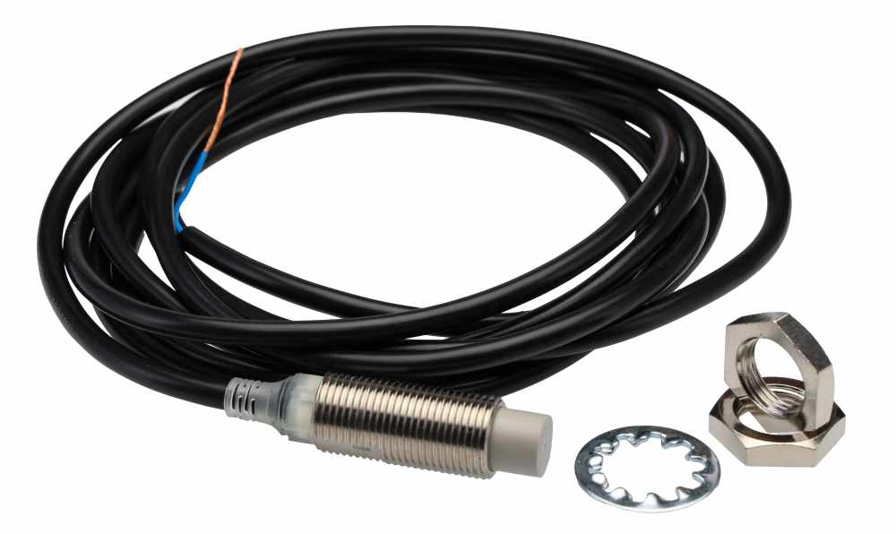 Omron E2E-X8MC112 2M, Inductive Threaded Barrel Proximity Sensor, M12, 8 mm Detection, NPN NO, 10 → 30 V dc