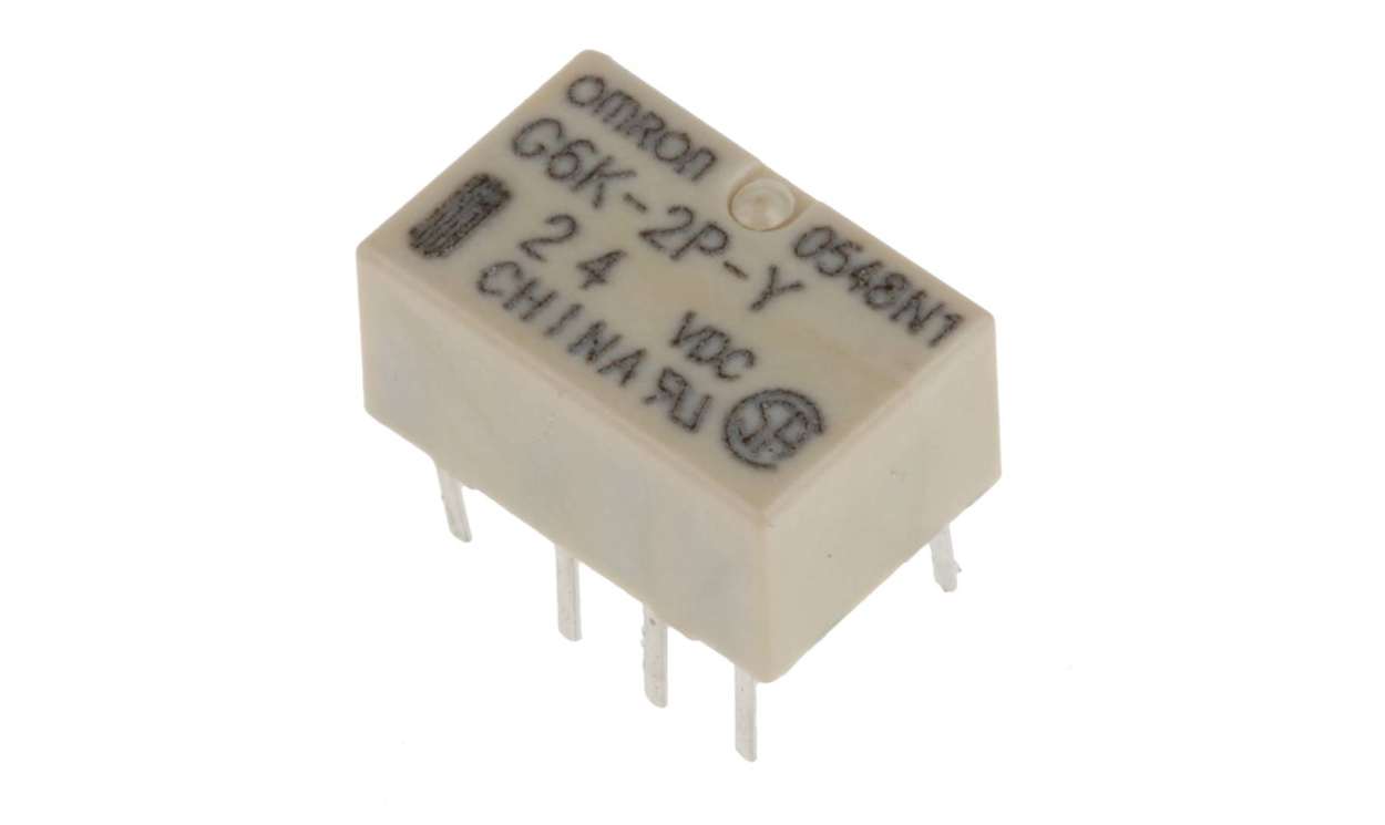 Omron G6K-2P-Y 24DC, PCB Mount Signal Relay, 24V dc Coil, 1A Switching Current, DPDT