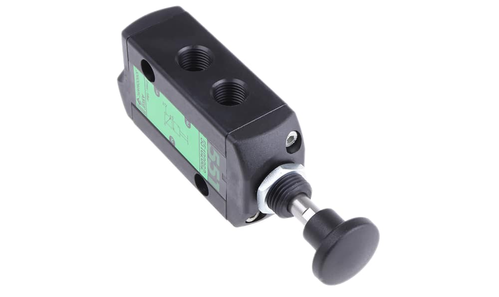 ASCO 55102082, Push Button 3/2 Pneumatic Manual Control Valve 551 Series, G 1/4, 1/4in, III B