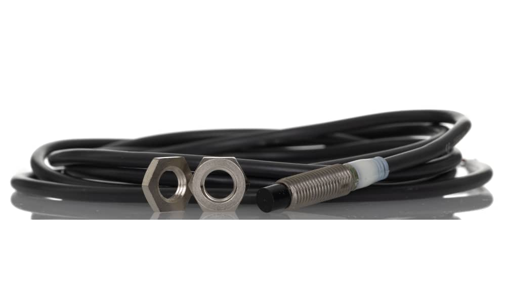 Omron E2A-S08KN04-WP-B1 2M, Inductive Threaded Barrel Proximity Sensor, M8, 4 mm Detection, PNP NO, 12 → 24 V dc