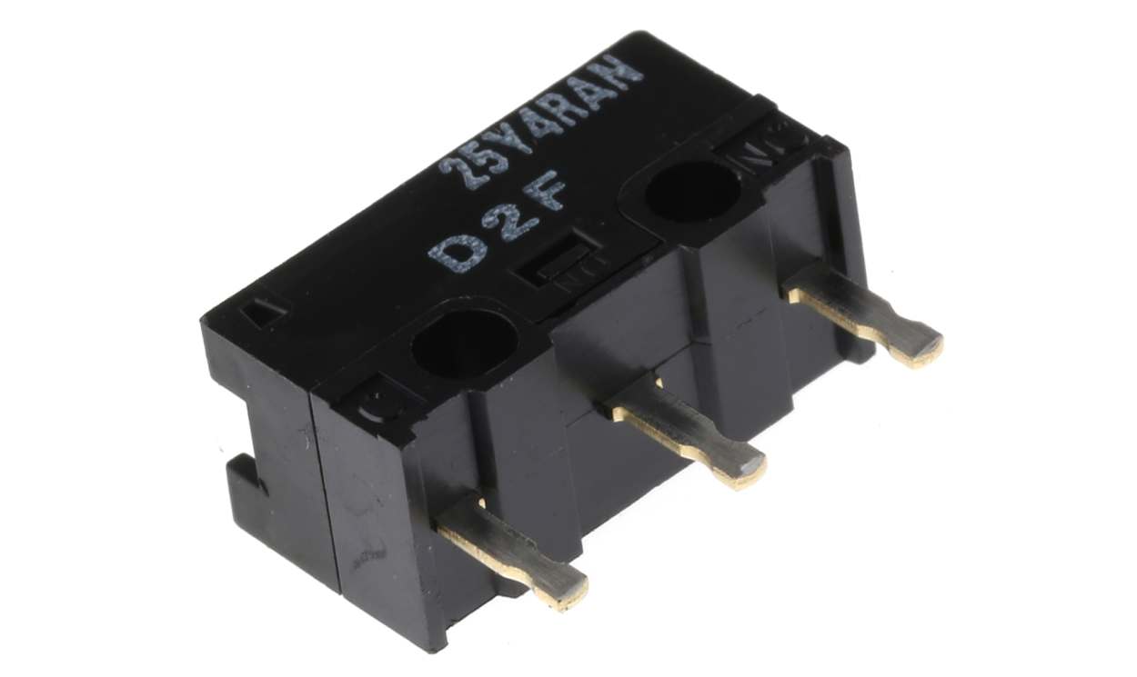 Omron D2F, Pin Plunger Subminiature Micro Switch, PCB Terminal, 3 A @ 125 V ac, SPDT, IP40