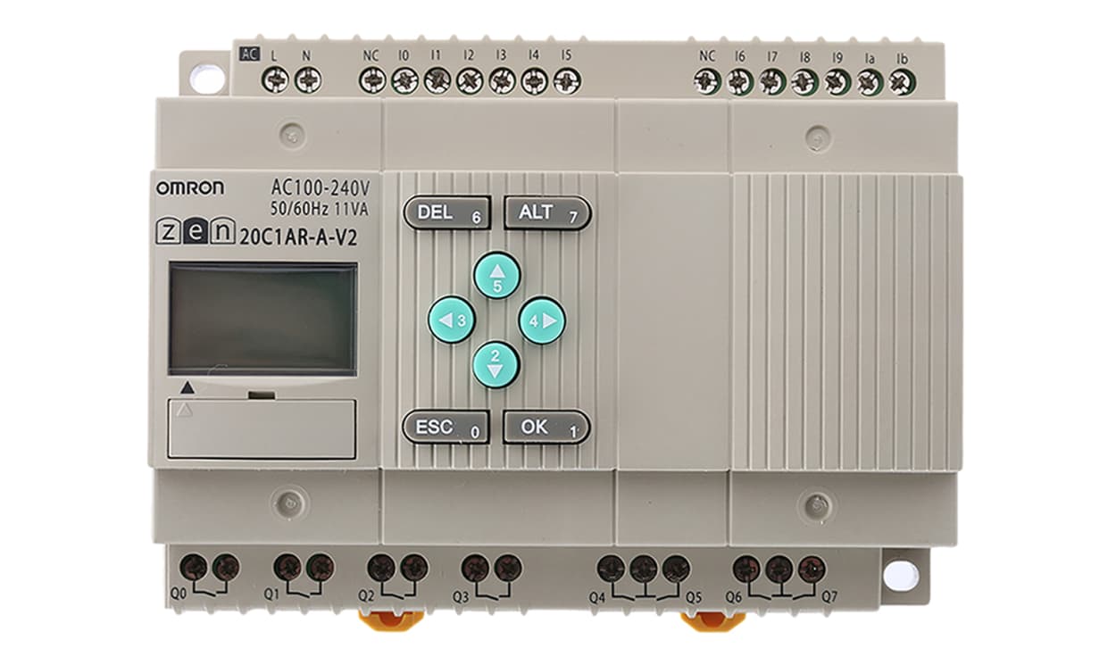 Omron ZEN-20C1AR-A-V2, ZEN Series Logic Module, 100 → 240 V ac Supply, Relay Output, 12-Input, Analogue Input - generaltechuae