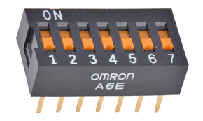 Omron A6E-7101-N, 7 Way Through Hole DIP Switch 7P