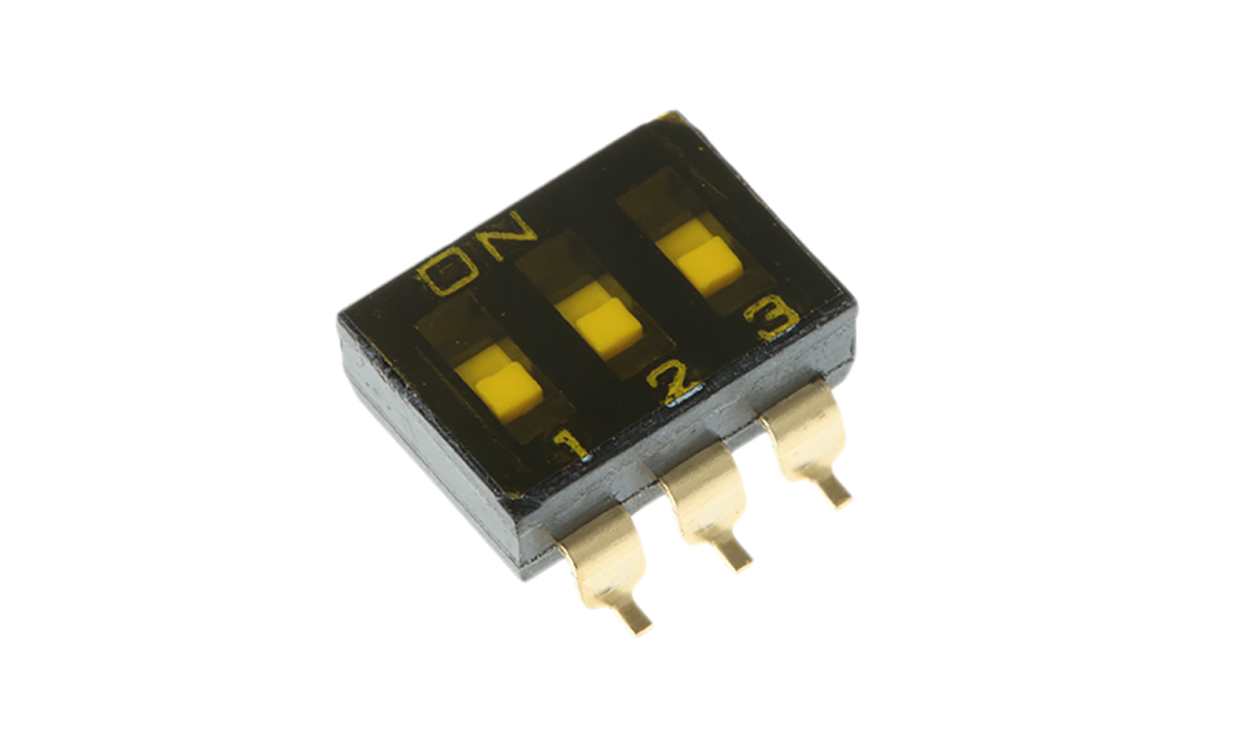 Omron A6S-3102-H, 3 Way Surface Mount DIP Switch 3PST