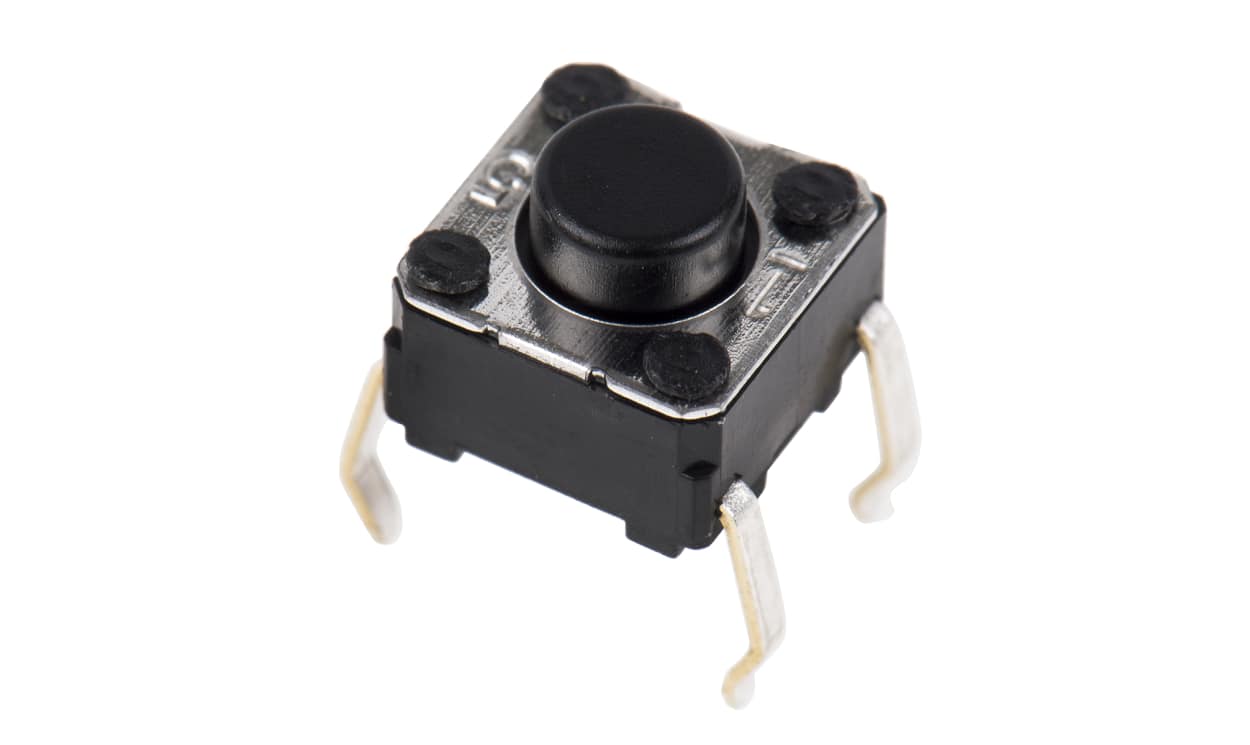Omron B3F-1020, Black Plunger Tactile Switch, SPST 50 mA @ 24 V dc 0.9mm Through Hole