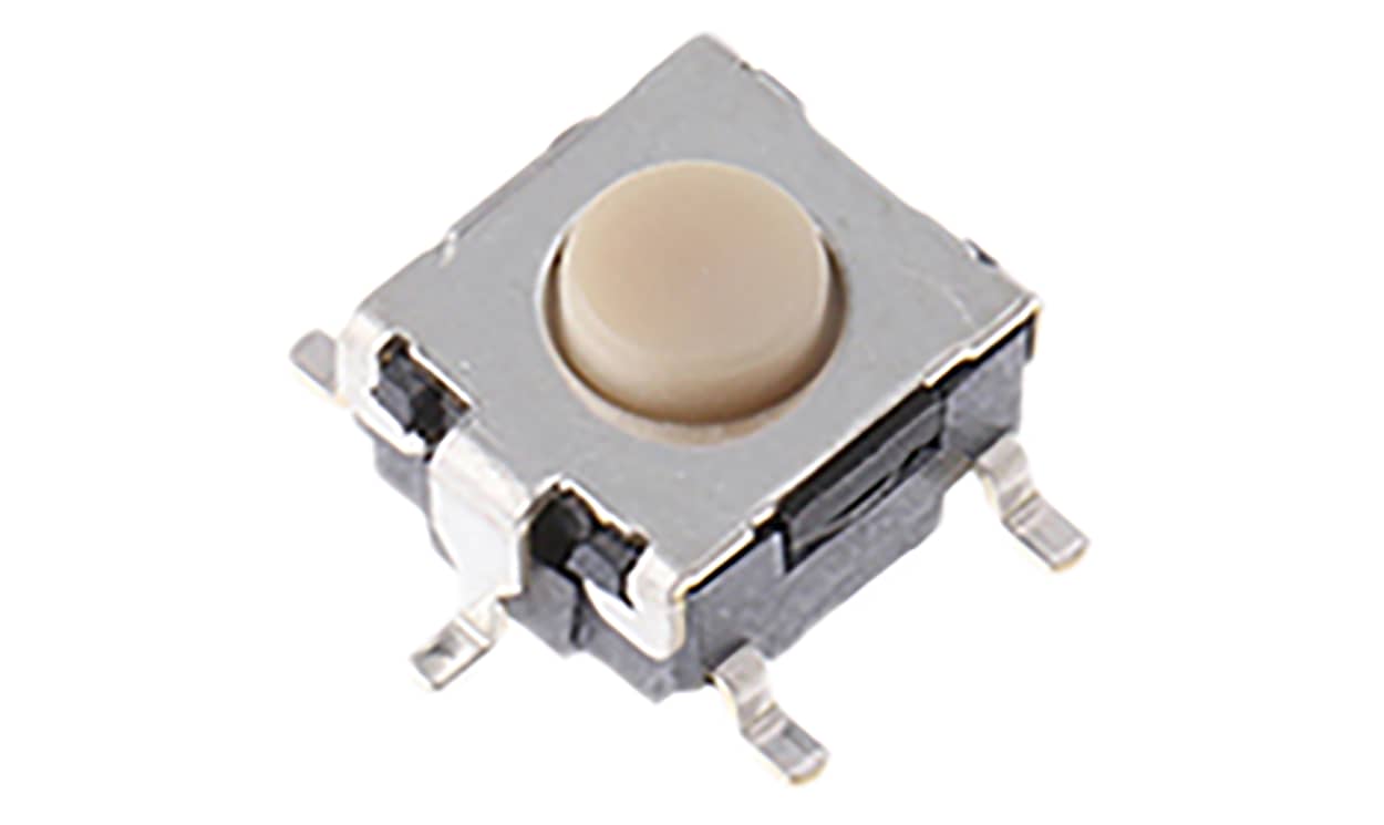 Omron B3S-1100, Button Tactile Switch, SPST 50 mA @ 24 V dc 0.8mm Through Hole