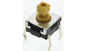 Omron B3W-1052, Yellow Plunger Tactile Switch, SPST 50 mA @ 24 V dc 3.9mm Through Hole