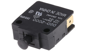 Omron D2D-2000, Door Micro Switch, Plunger, SPDT 10 A @ 250 V ac, -25 → +85°C