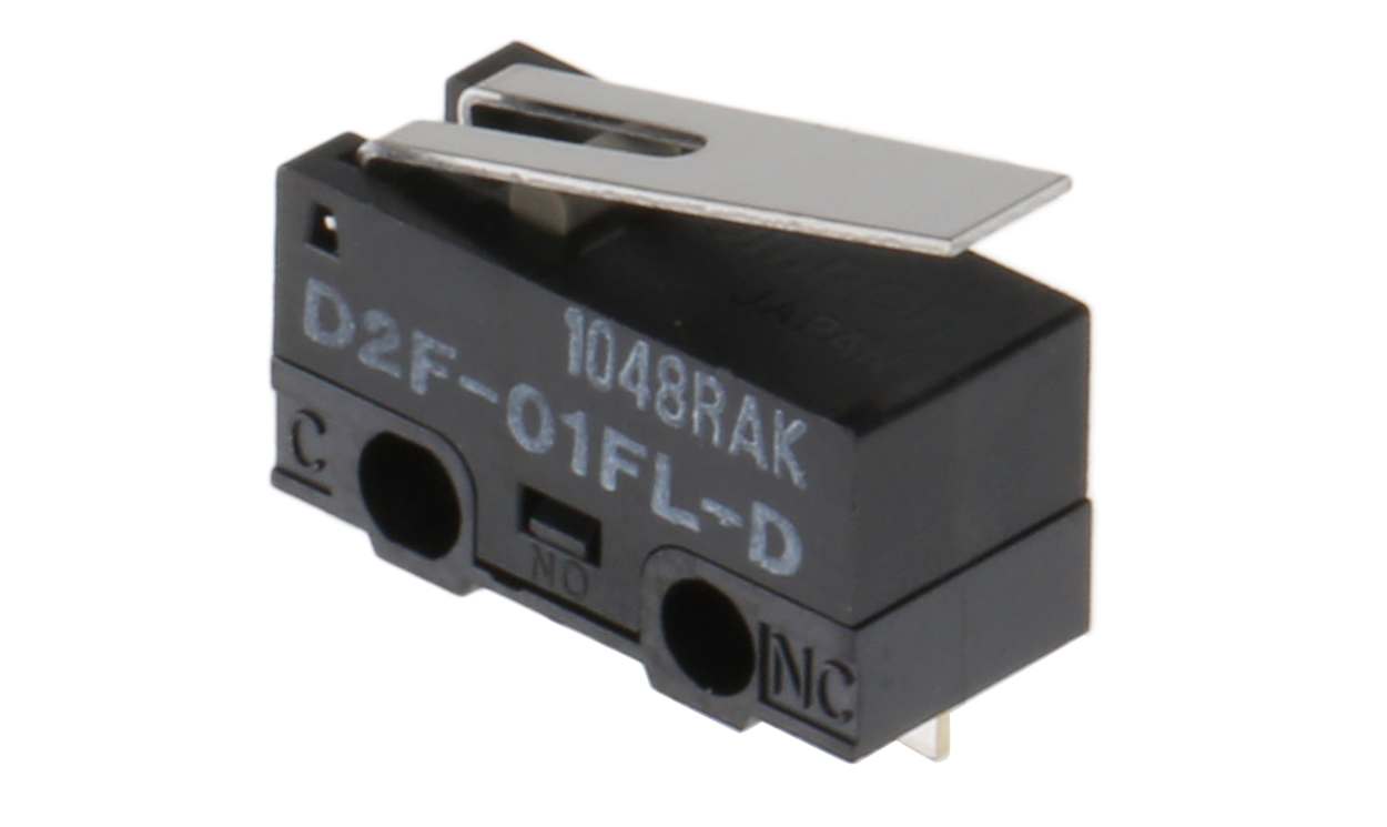 Omron D2F-01FL-D, Hinge Lever Micro Switch, Solder Terminal, 100 mA @ 30 V dc, SPDT, IP40