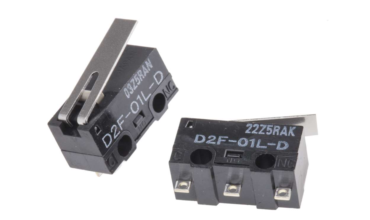 Omron D2F-01L-D, Hinge Lever Micro Switch, Solder Terminal, 100 mA @ 30 V dc, SPDT, IP40