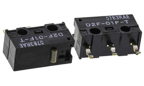 Omron D2F-01F-T, Pin Plunger Micro Switch, PCB Terminal, 100 mA @ 30 V dc, SPDT, IP40