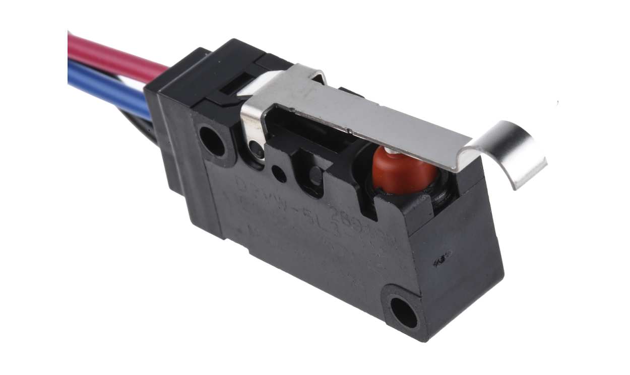 Omron D2VW-5L3-1M, Simulated Roller Lever Microswitch, Pre-wired Terminal, 5 A @ 250 V ac, SPDT, IP67