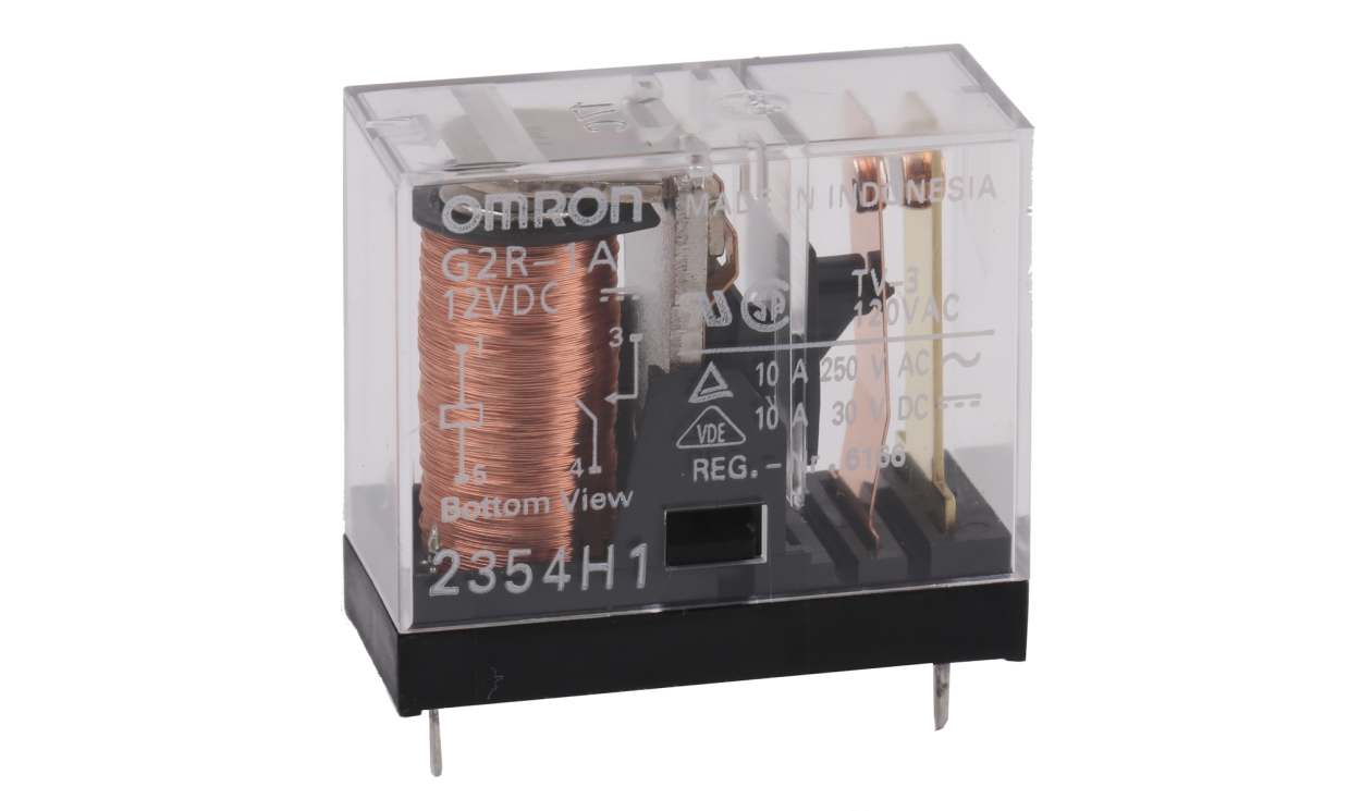 Omron G2R-1A DC12, PCB Mount Power Relay, 12V dc Coil, 10A Switching Current, SPST - generaltechuae