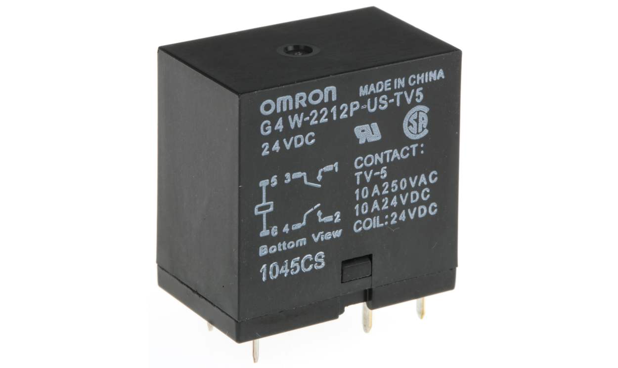 Omron G4W-2212P-US-TV5 DC24, PCB Mount Power Relay, 24V dc Coil, 10A Switching Current, DPST - generaltechuae