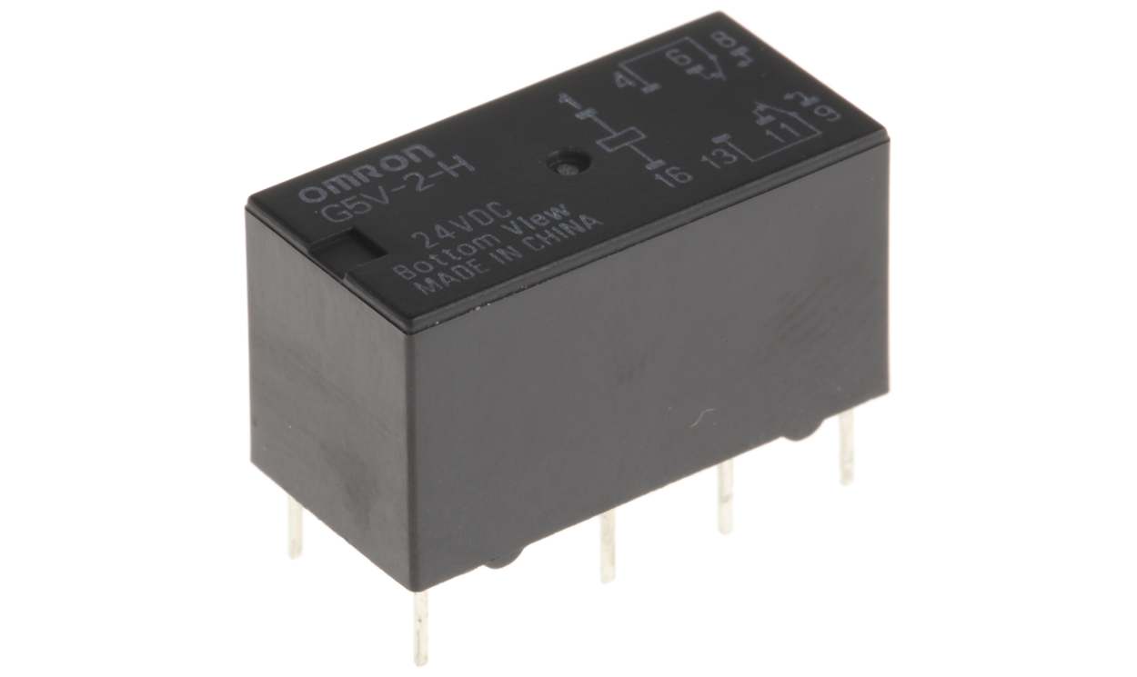 Omron G5V-2-H 24DC, PCB Mount Signal Relay, 24V dc Coil, 1A Switching Current, DPDT