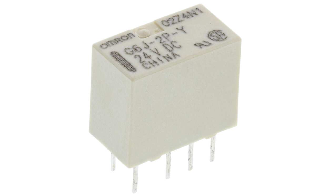 Omron G6J-2P-Y DC24, PCB Mount Signal Relay, 24V dc Coil, 1A Switching Current, DPDT