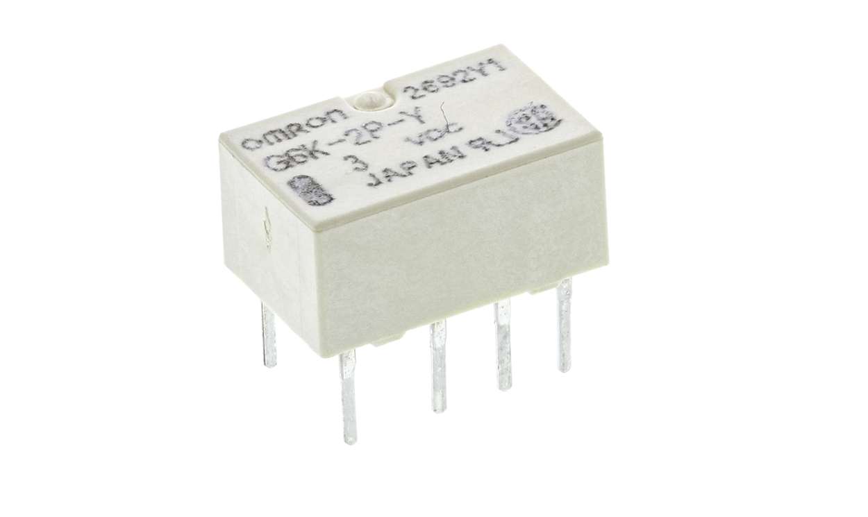Omron G6K-2P-Y DC3, PCB Mount Signal Relay, 3V dc Coil, 1A Switching Current, DPDT