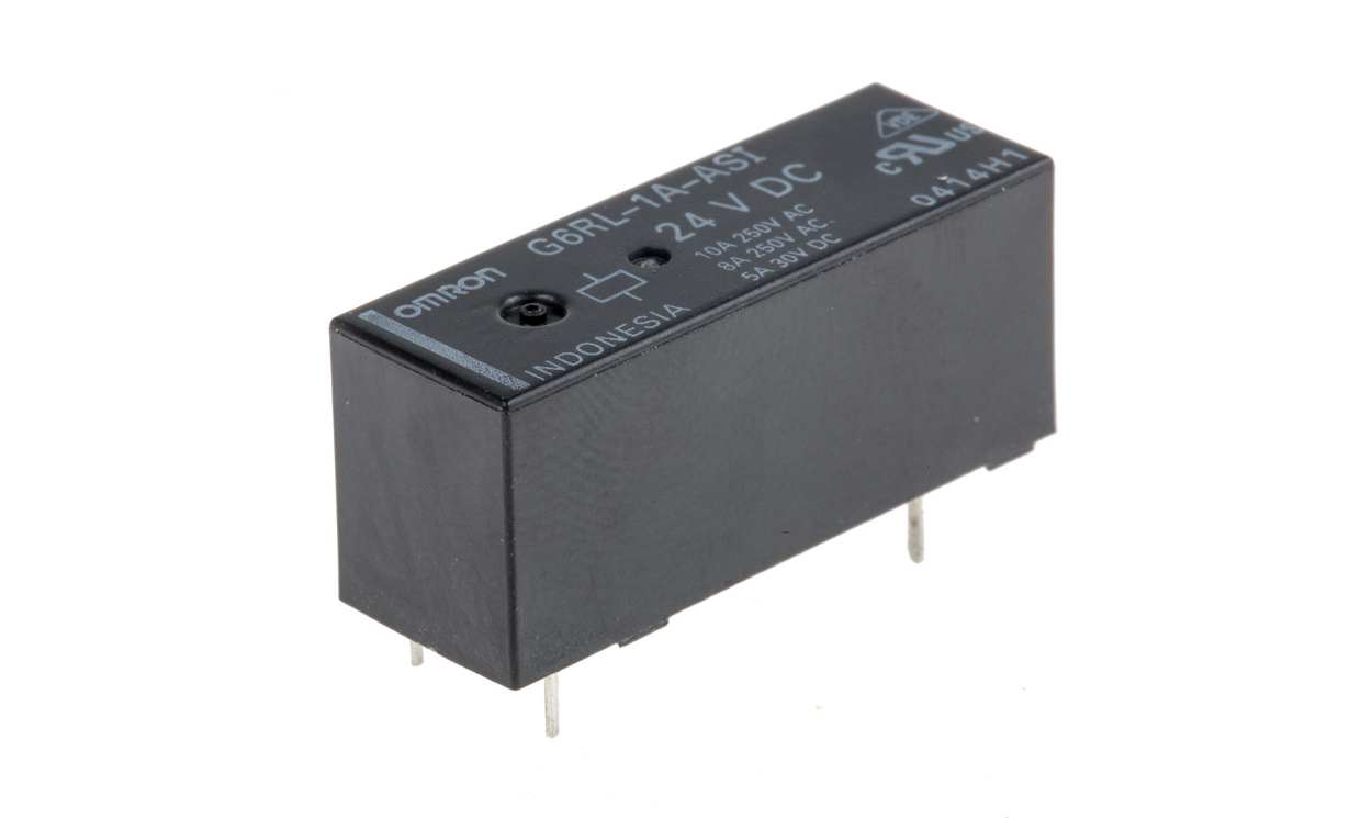 Omron G6RL-1A-ASI DC24, PCB Mount Power Relay, 24V dc Coil, 10A Switching Current, SPST