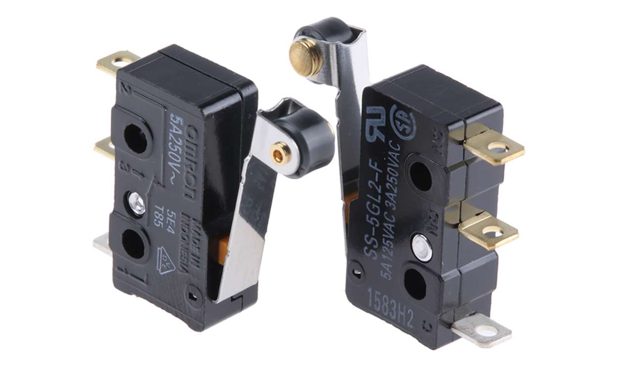 Omron SS-5GL2-F, Roller Lever Micro Switch, Solder Terminal, 5 A @ 125 V ac, SPDT, IP40