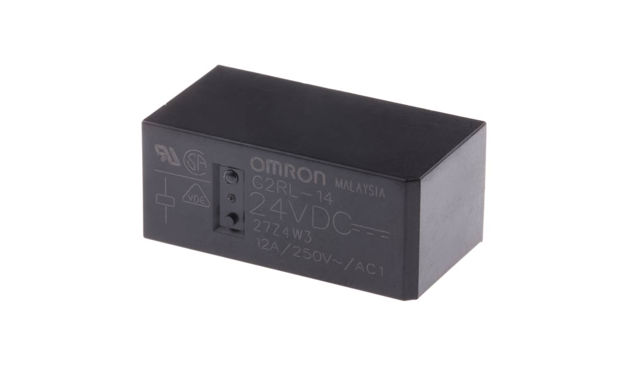 Omron G2RL-14 DC24, PCB Mount Power Relay, 24V dc Coil, 12A Switching Current, SPDT - generaltechuae