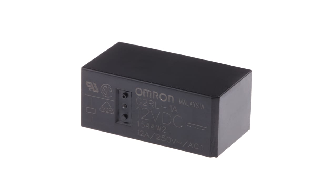 Omron G2RL-1A DC12, PCB Mount Power Relay, 12V dc Coil, 12A Switching Current, SPST