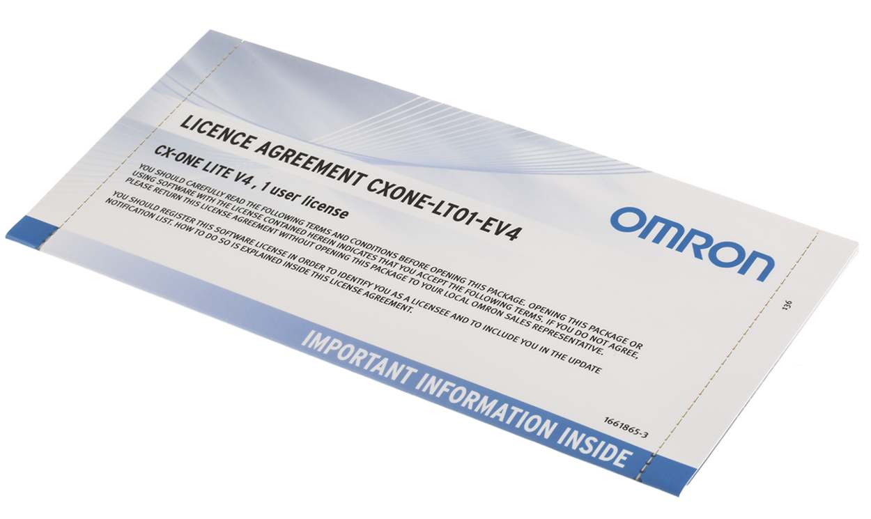 Omron CXONE-LT01-EV4, PLC Programming Software for Use with CP1E Series, CP1L Series - generaltechuae