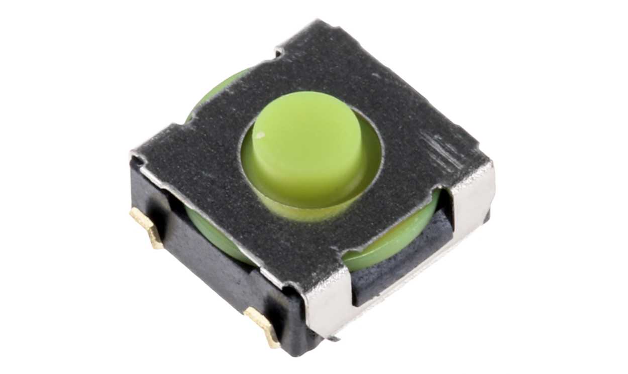 Omron B3SL1002P, IP67 Green Tactile Switch, SPST 50 mA @ 24 V dc 0.9mm Through Hole