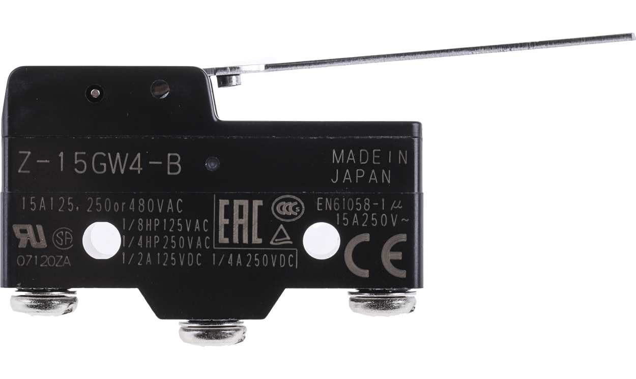 Omron Z-15GW4-B, Lever Limit Switch, NO/NC, IP00, SPDT, Thermosetting Resin Housing, 500V ac Max, 15A Max