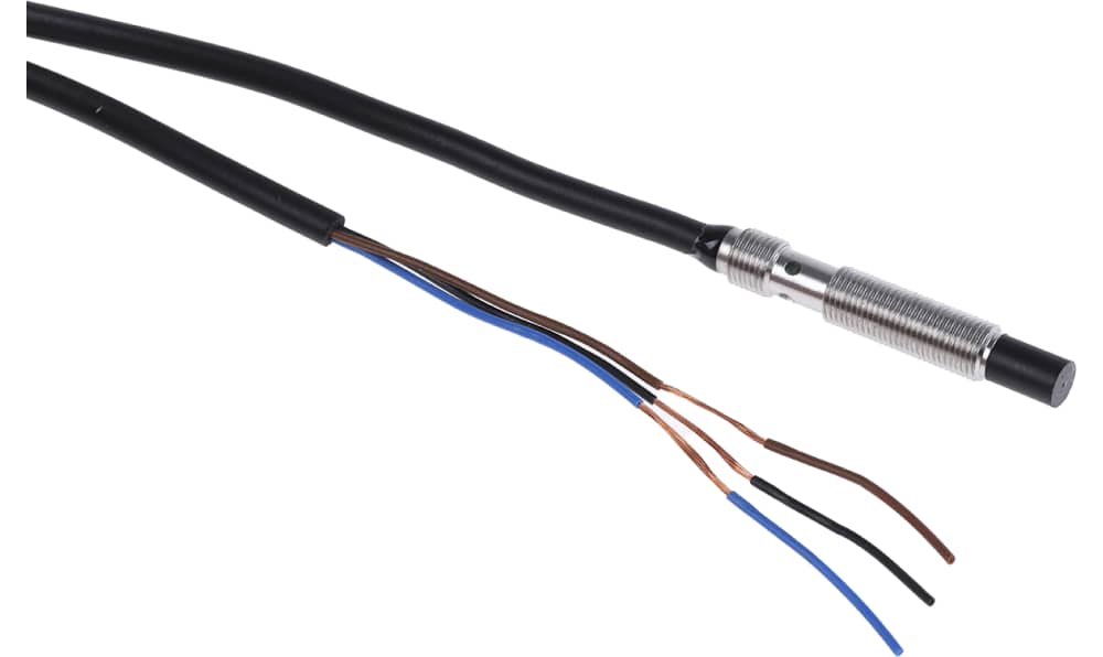Omron E2E-S05N03-WC-B1 2M, Inductive Threaded Barrel Proximity Sensor, M5, 3 mm Detection, PNP NO, 10 → 30 V dc