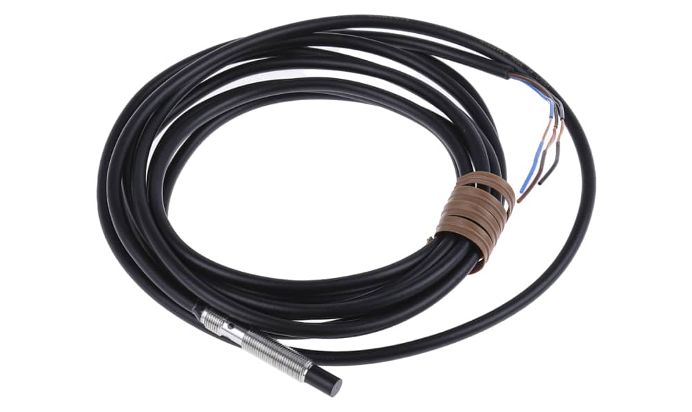 Omron E2E-S05N03-WC-B1 2M, Inductive Threaded Barrel Proximity Sensor, M5, 3 mm Detection, PNP NO, 10 → 30 V dc