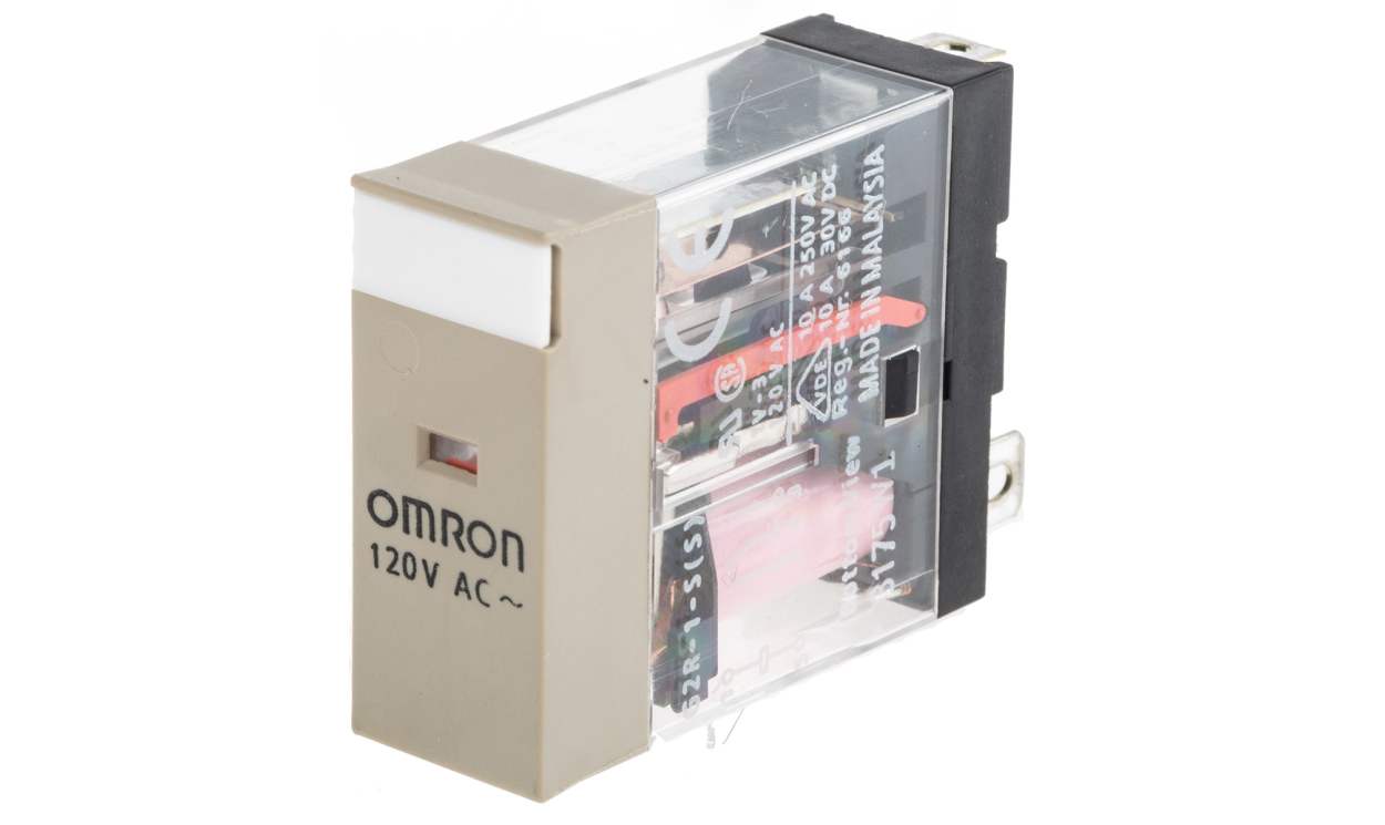 Omron G2R-1-S 120VAC (S), Plug-In Mount Relay, 120V ac Coil, 10A Switching Current, SPDT
