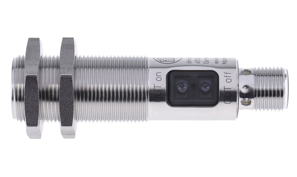 ifm OGE500, Through Beam Receiver Photoelectric Sensor, Barrel Sensor, 25 m Detection Range