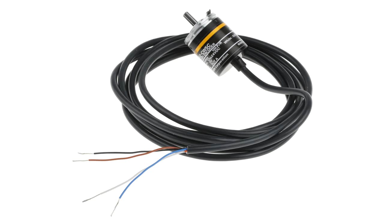 Omron E6A2-CW5C 100P/R 2M, E6A2 Series Incremental Incremental Encoder, 100 ppr, NPN Open Collector Signal, Solid Type, 4mm Shaft - generaltechuae