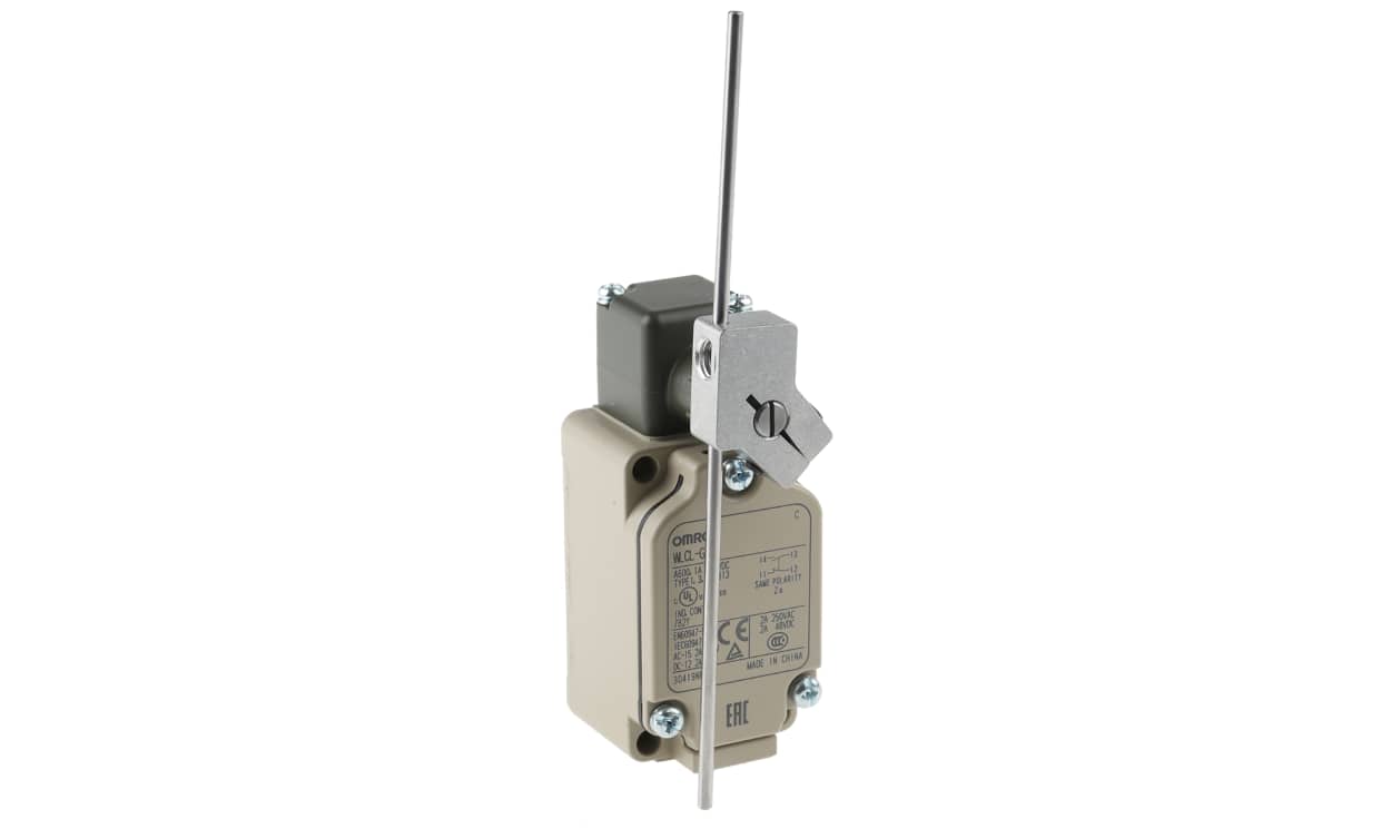 Omron WLCL-G-N, WL Series Rod Limit Switch, 1NO/1NC, IP67, DPST, Aluminium Alloy Housing, 250V ac Max, 2A Max