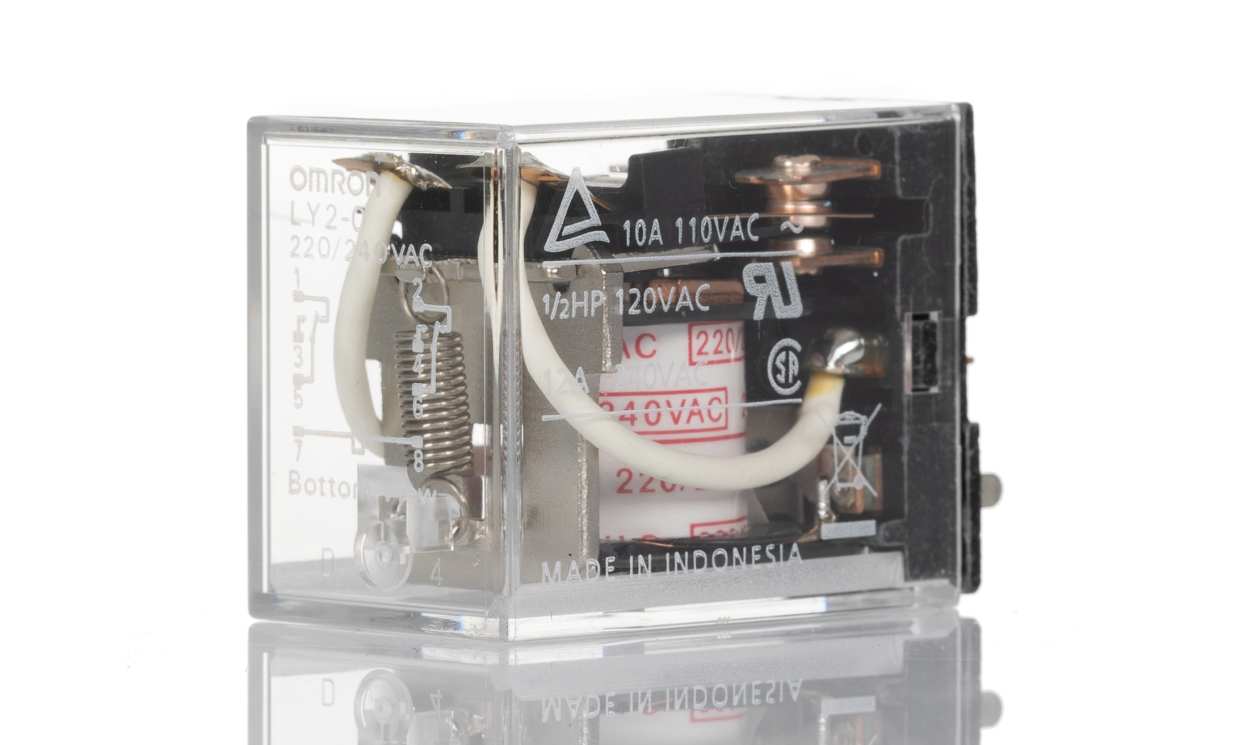 Omron LY2-0 220/240VAC, PCB Mount Power Relay, 240V ac Coil, 10A Switching Current, DPDT