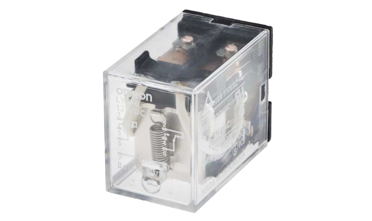 Omron LY2-0 12VDC, PCB Mount Power Relay, 12V dc Coil, 10A Switching Current, DPDT