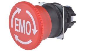 Omron A22E-M-12-EMO, A22E Series Twist Release Emergency Stop Push Button, Panel Mount, 22mm Cutout, 2NC, IP65